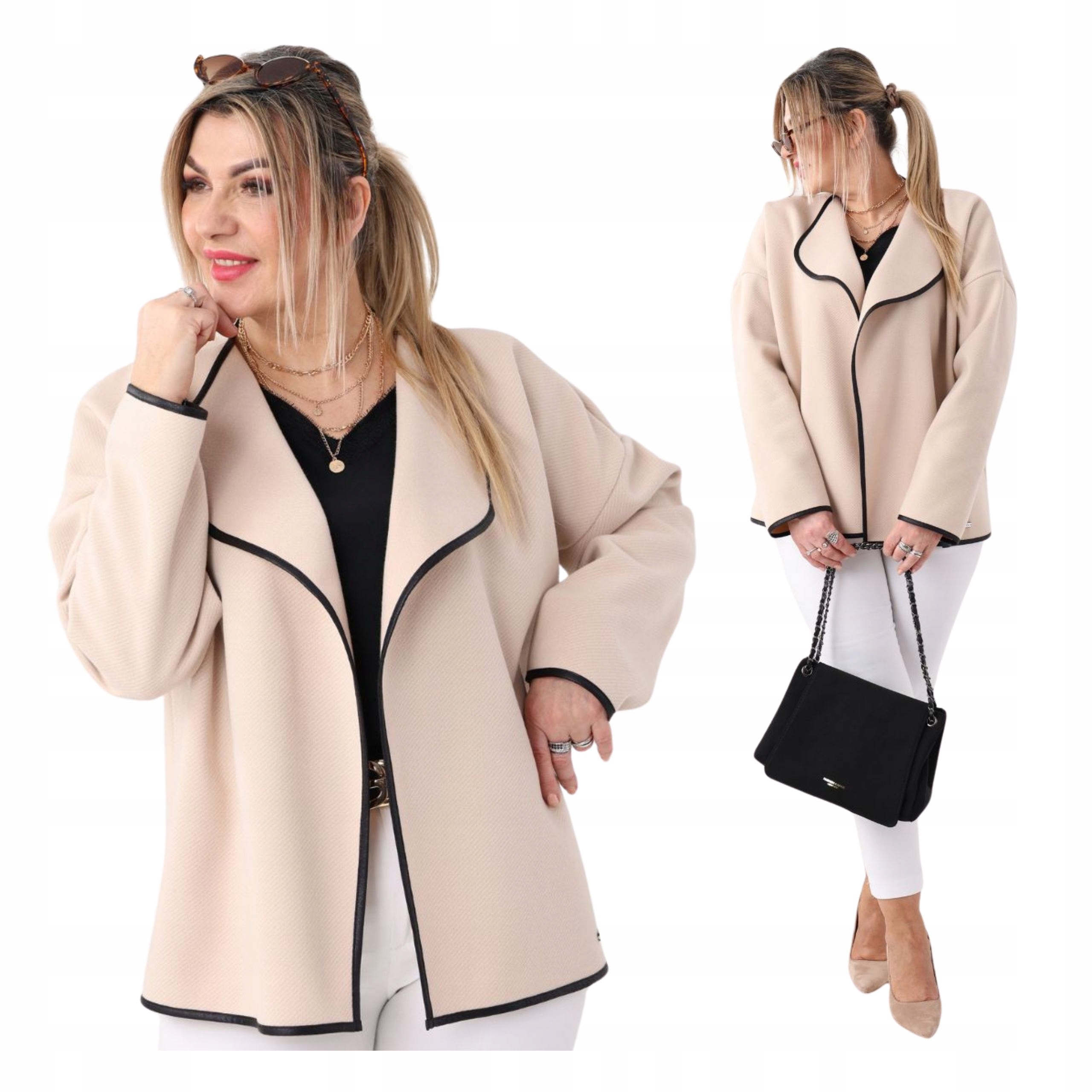 Narzutka damska płaszcz przejściowy Polski Producent duże rozmiary lekka