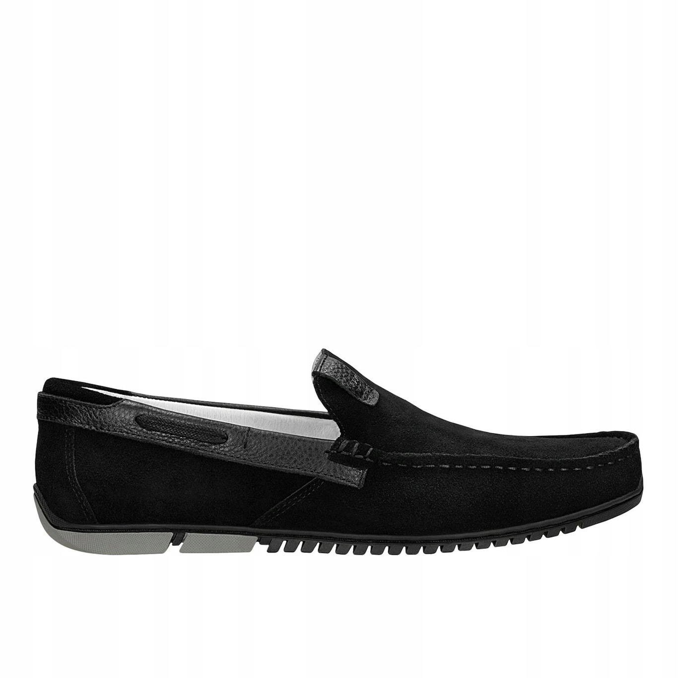 Černé pánské mokasíny se šedou vložkou na podrážce vel. 42