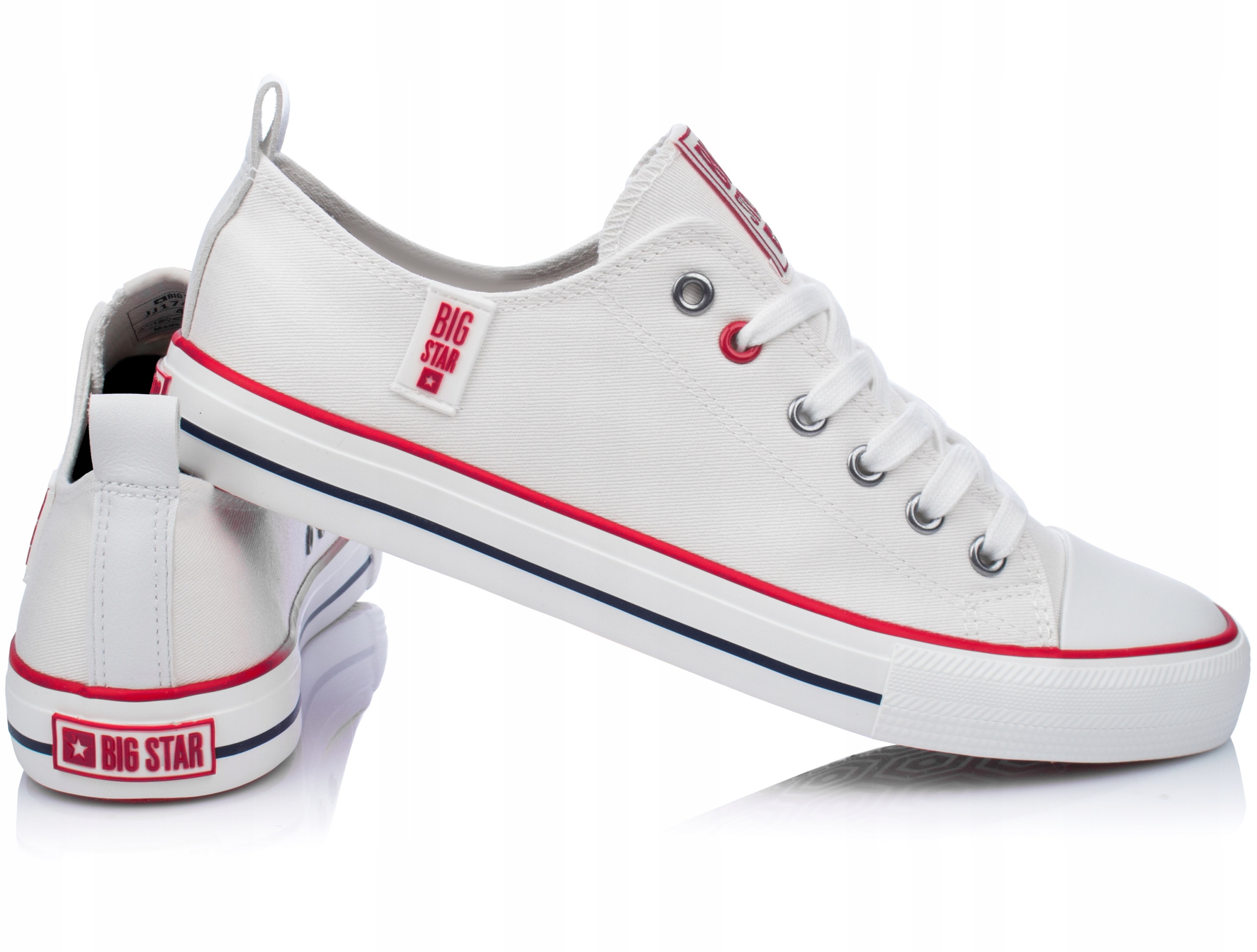 BIG STAR MĘSKIE TRAMPKI NISKIE KLASYCZNE BIAŁE 43 Długość wkładki 28 cm