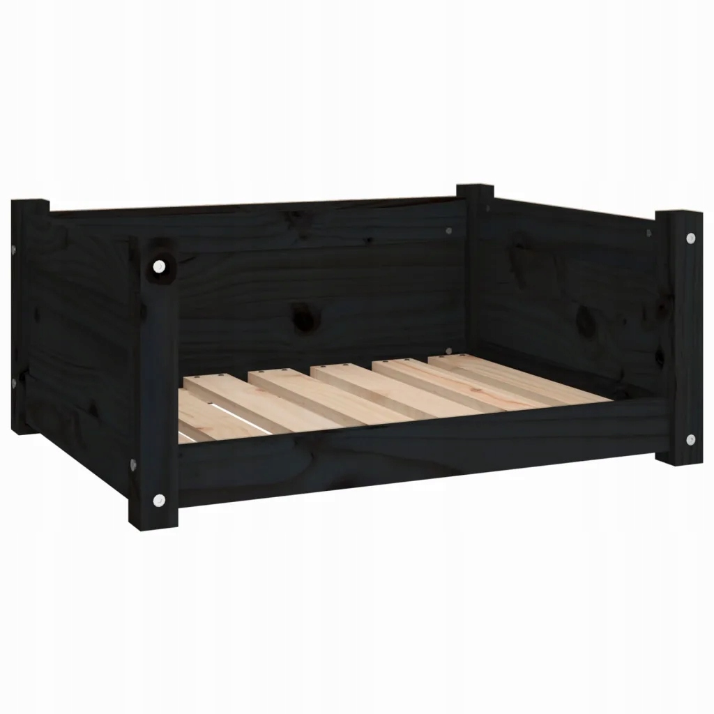 Levně pelíšek pro psa Lite Borovicové dřevo 65,5x50,5x28 cm, černé