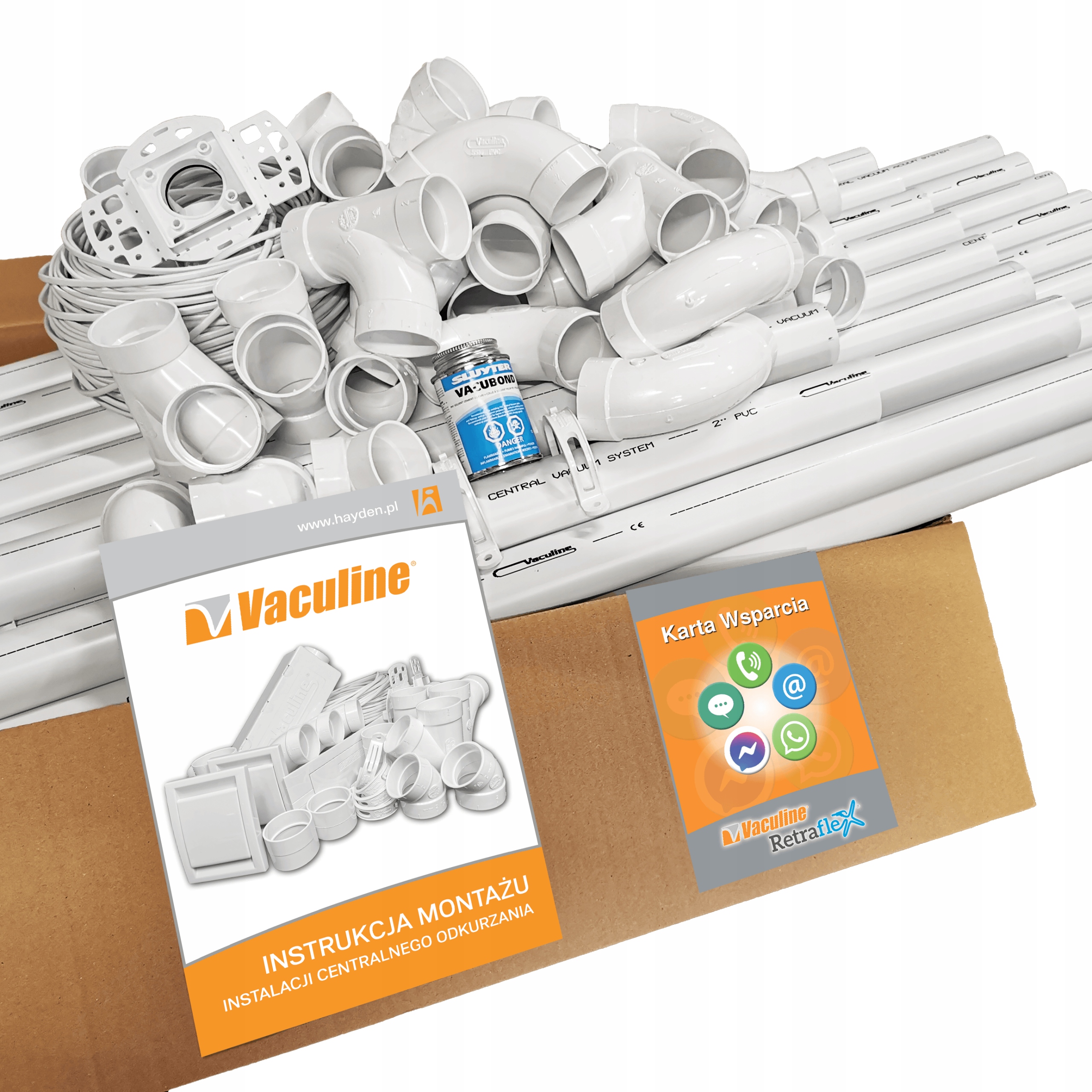 Vaculine Zestaw Montażowy (6 Gniazd 2 Szufelki) Odkurzacz Centralny