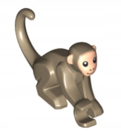 LEGO 77864pb01 MAŁPA MAŁPKA piaskowa ciemna NOWA (2g)