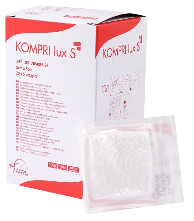 

Kompresy Gazowe 5x5cm 20x5=100szt Gaziki Jałowe