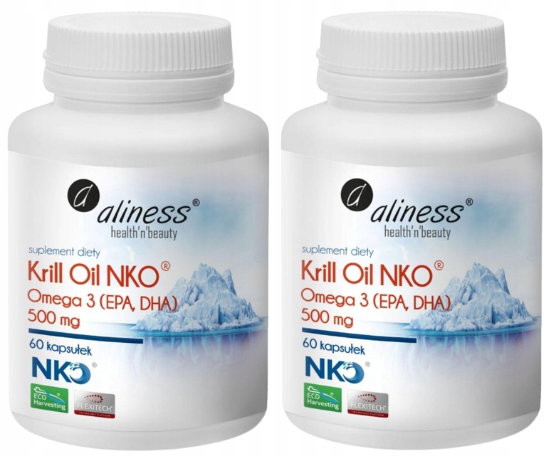 Aliness Krill Oil Nko 500 mg 120kaps. Olej z kryla Wsparcie serca Miażdżyca