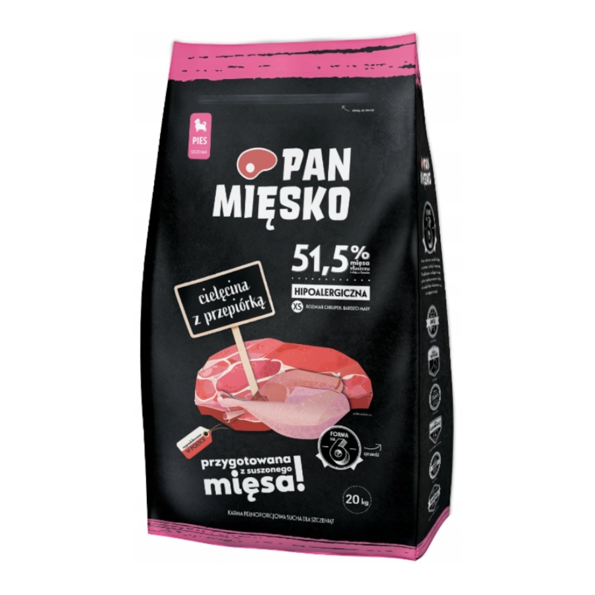 Pan Mięsko Cielęcina z Przepiórką 20kg Xs Szczeniak