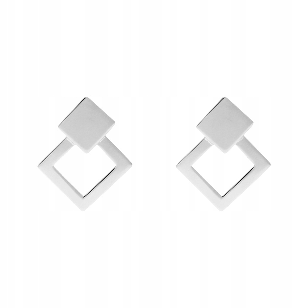 Stříbrné náušnice s geometrickými čtverci