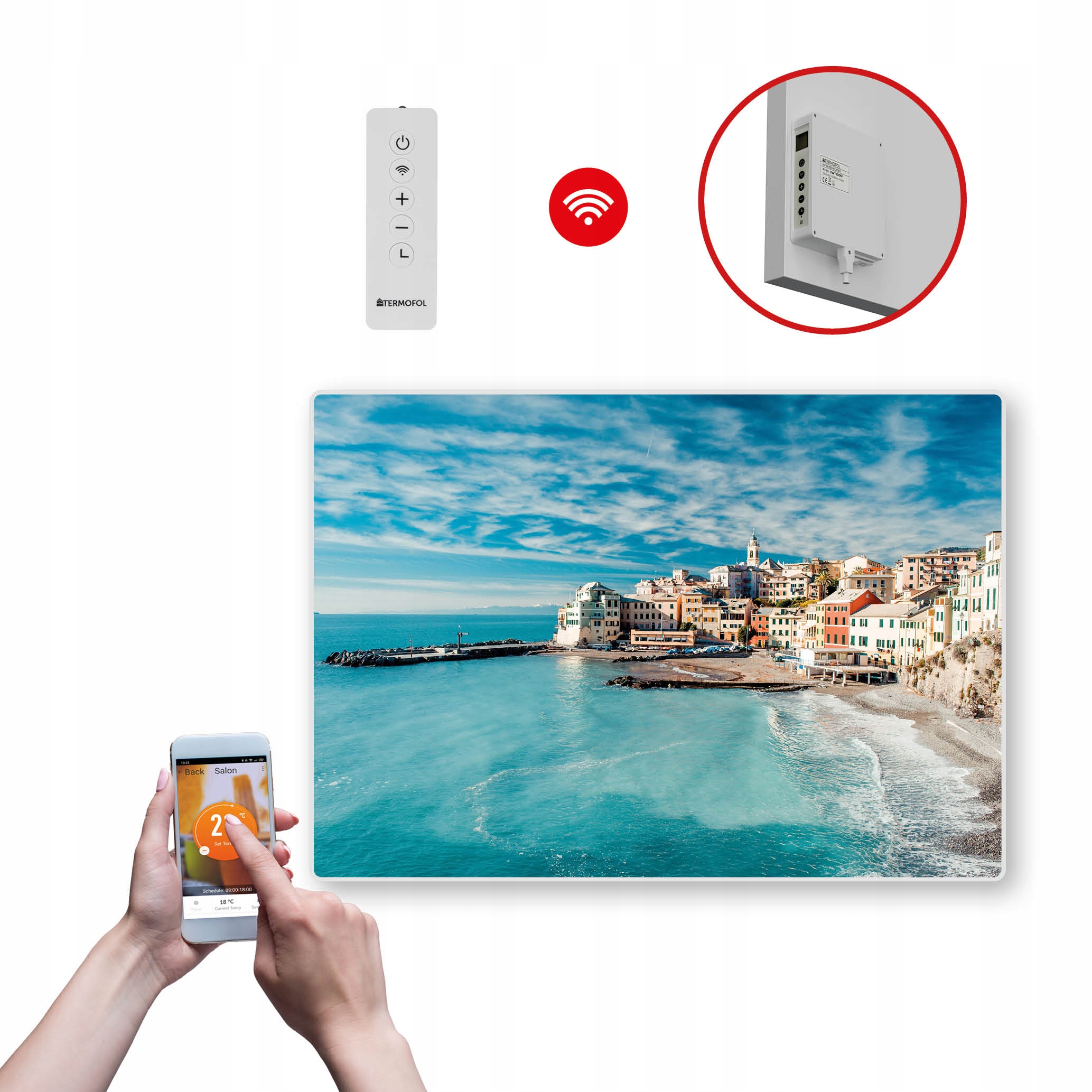 Dekoračný infračervený Ohrievací Panel s výkonom 500 W a Wifi
