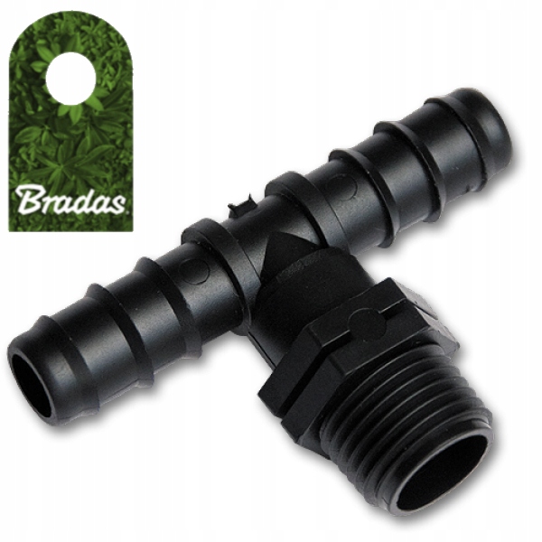 

Trójnik do Węży Rur 16mm z gwintem Zew 1/2 7362