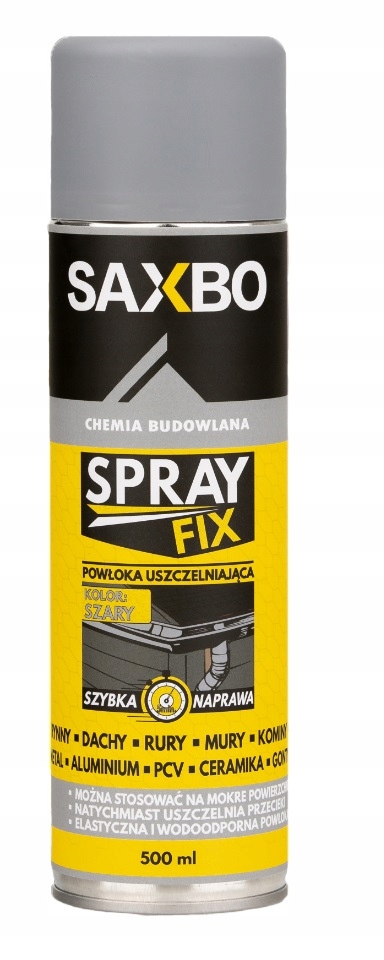 

Guma W Sprayu Do Rynien Kominów Dachów Szara 500ml