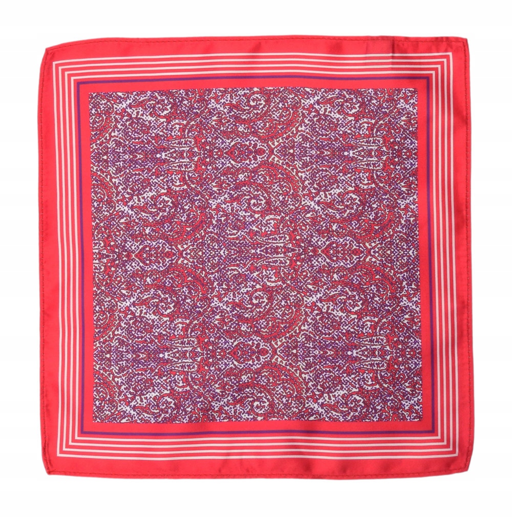 Czerwona Poszetka Wzór Geometryczny Marka inna