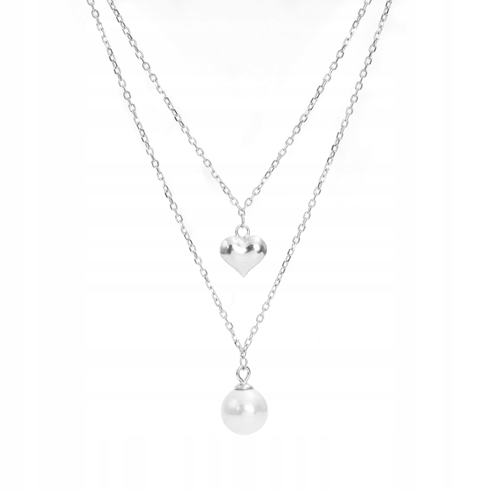 Stříbrný náhrdelník 925 Pearls Heart