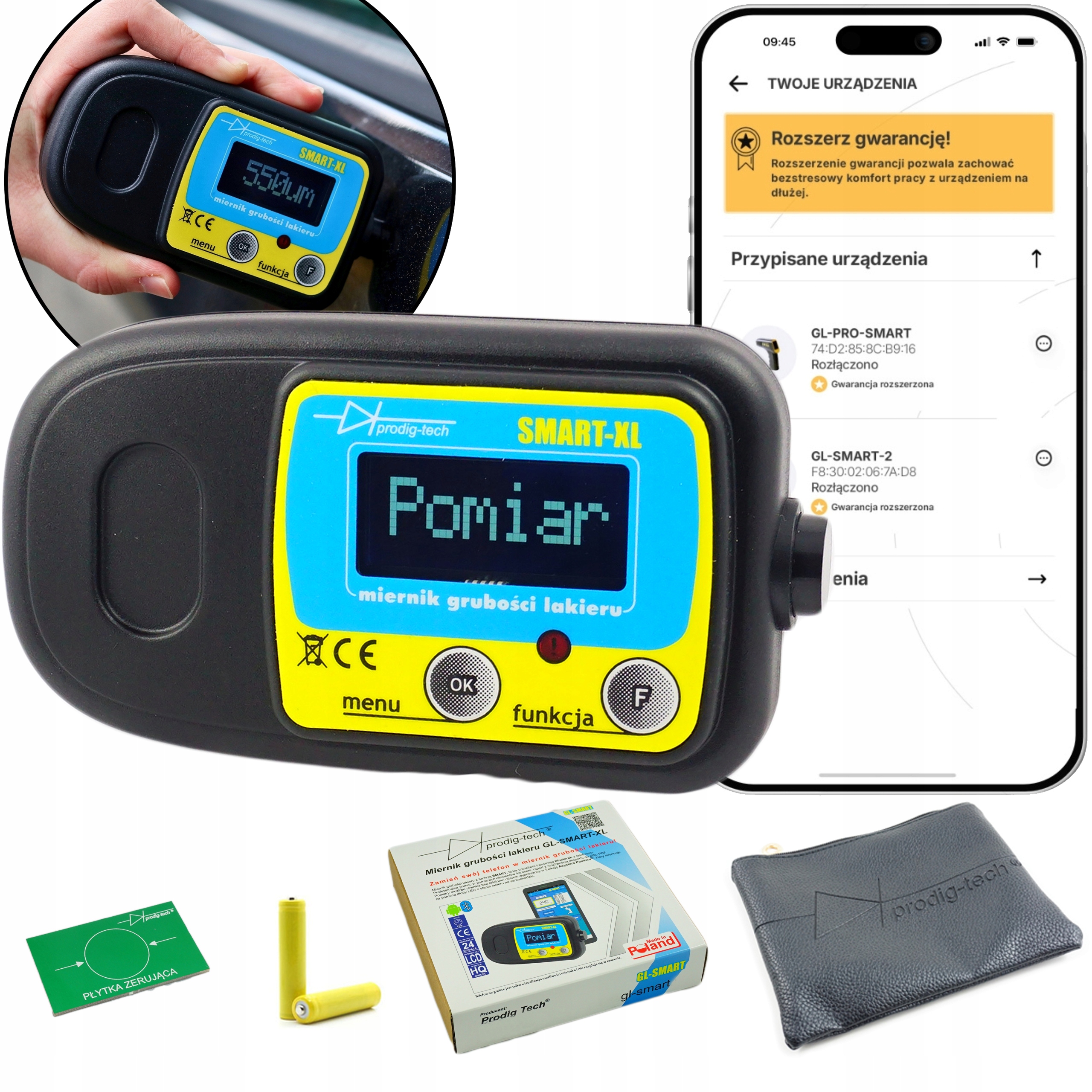 Miernik Lakieru Grubości Samochodowy Tester Gl-smart-xl Smart Android iOS