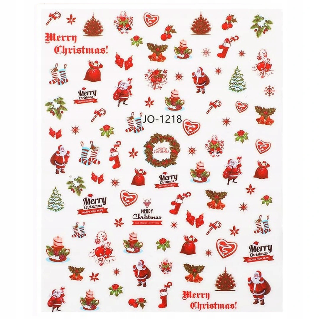 NAKLEJKI NA PAZNOKCIE SAMOPRZYLEPNE ŚWIĄTECZNE ŚNIEŻYNKI CHOINKA MIKOŁAJ