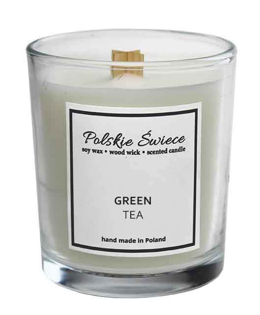 

Green Tea Świeca sojowa z drewnianym knotem