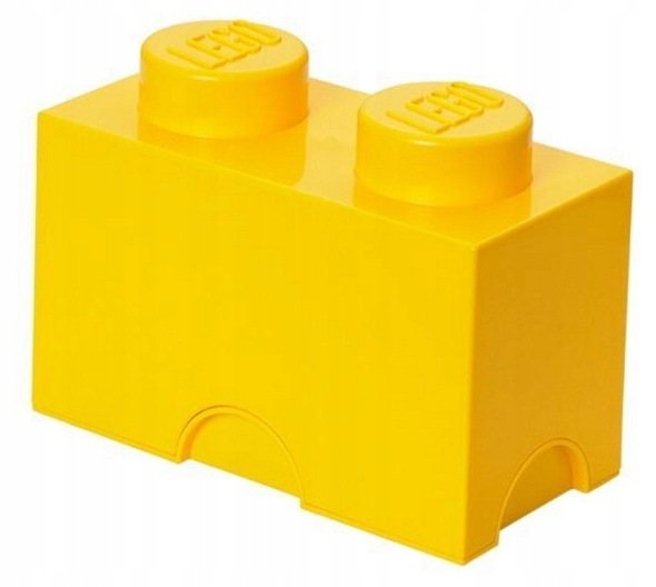 Lego pojemnik klocek dwójka żółty