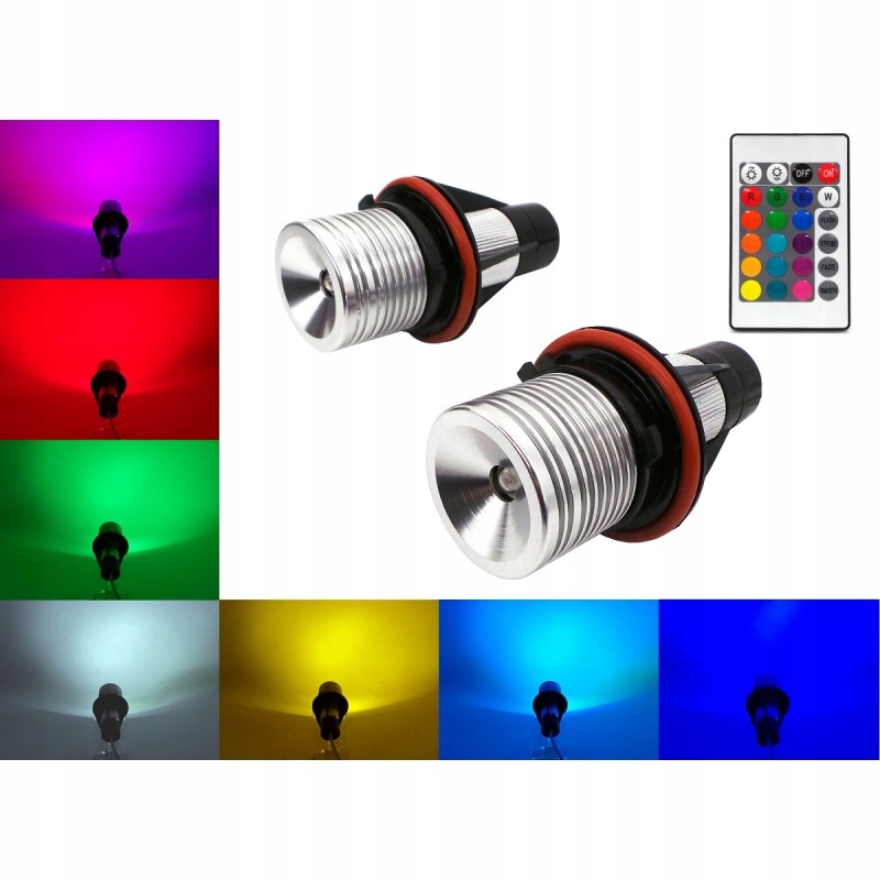 E39 LED RGB do ringów BMW 2szt kolory + pilot