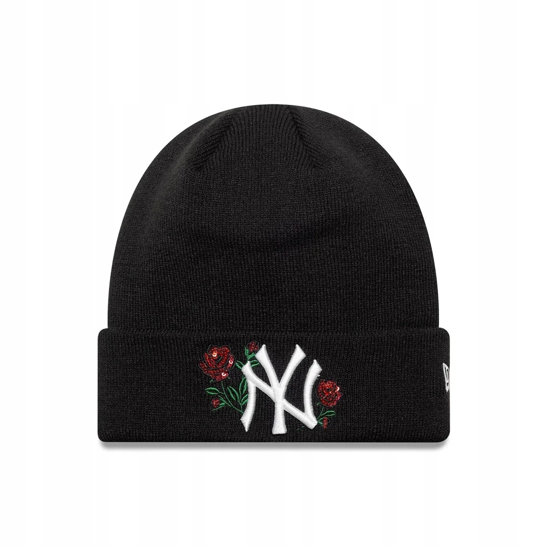 New Era čepice beanie Ny Yankees Sequin Rose černá 60691291