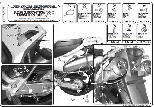 Kappa Rám Bočných Kufrov Monokey Suzuki DL 1000 V-strom (02-11), Kawasa