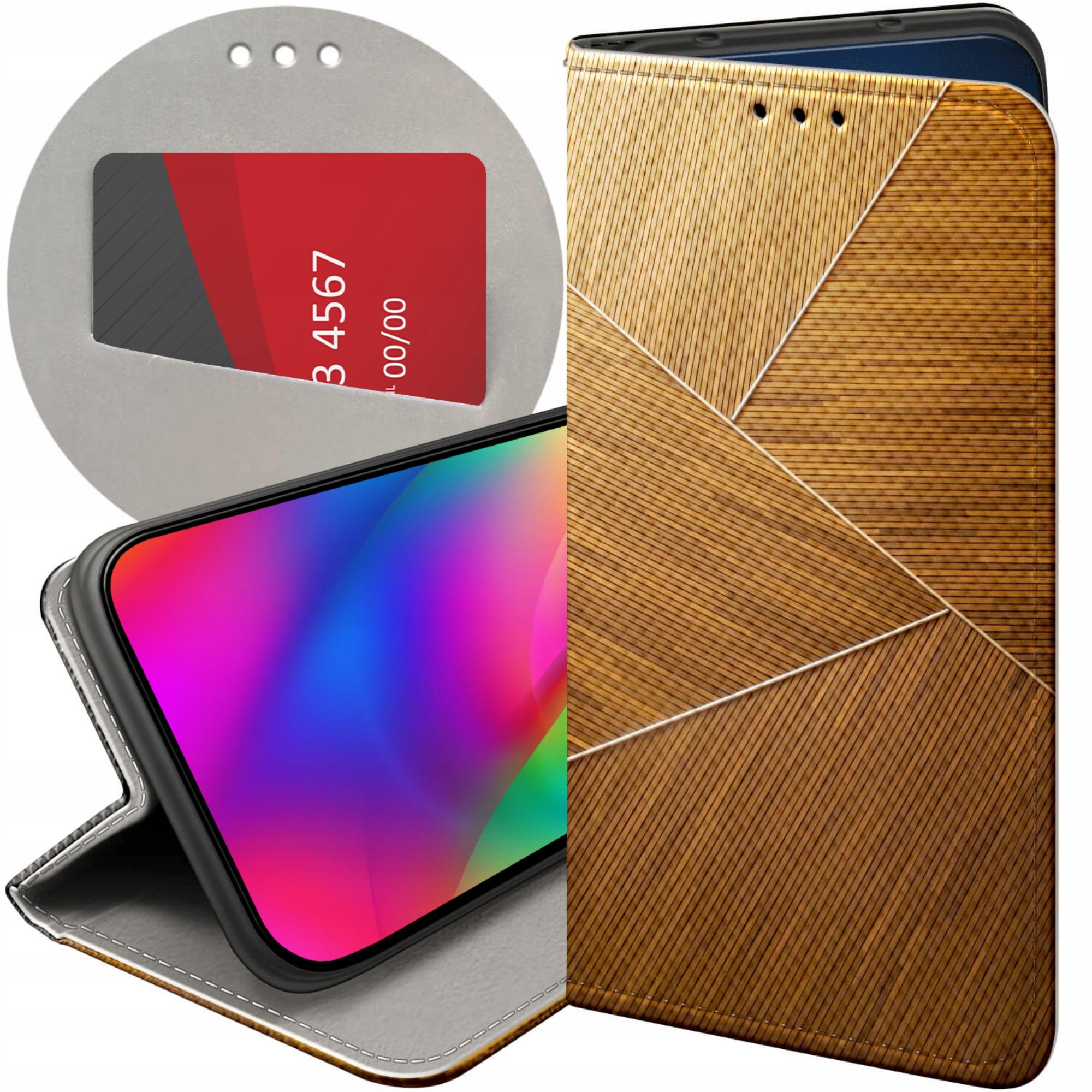 Etui Z Klapką Do Samsung Galaxy J7 2017 Brązowe Drewniane Brown Case