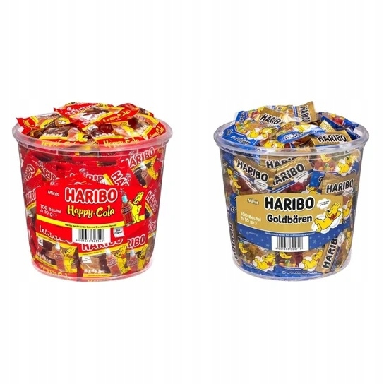 Żelki Haribo Happy Cola i Gute Nacht Minis 200 szt x 10 g 2kg