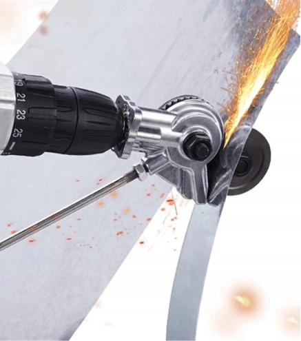 ADAPTER NAKŁADKA PRZYSTAWKA DO CIĘCIA BLACHY METALU NA WIERTARKĘ KOŃCÓWKA Zasilanie ręczne