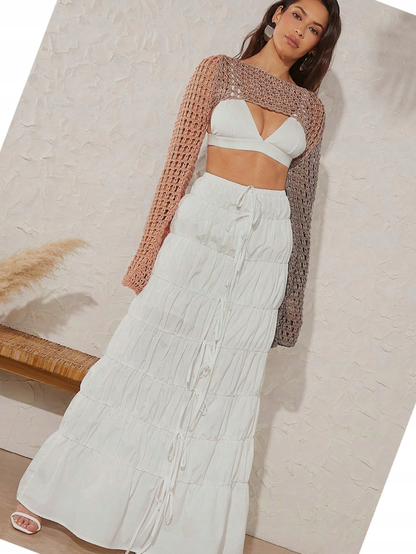 Sukně s elastickým pasem Maxi Casual nařasená L 40