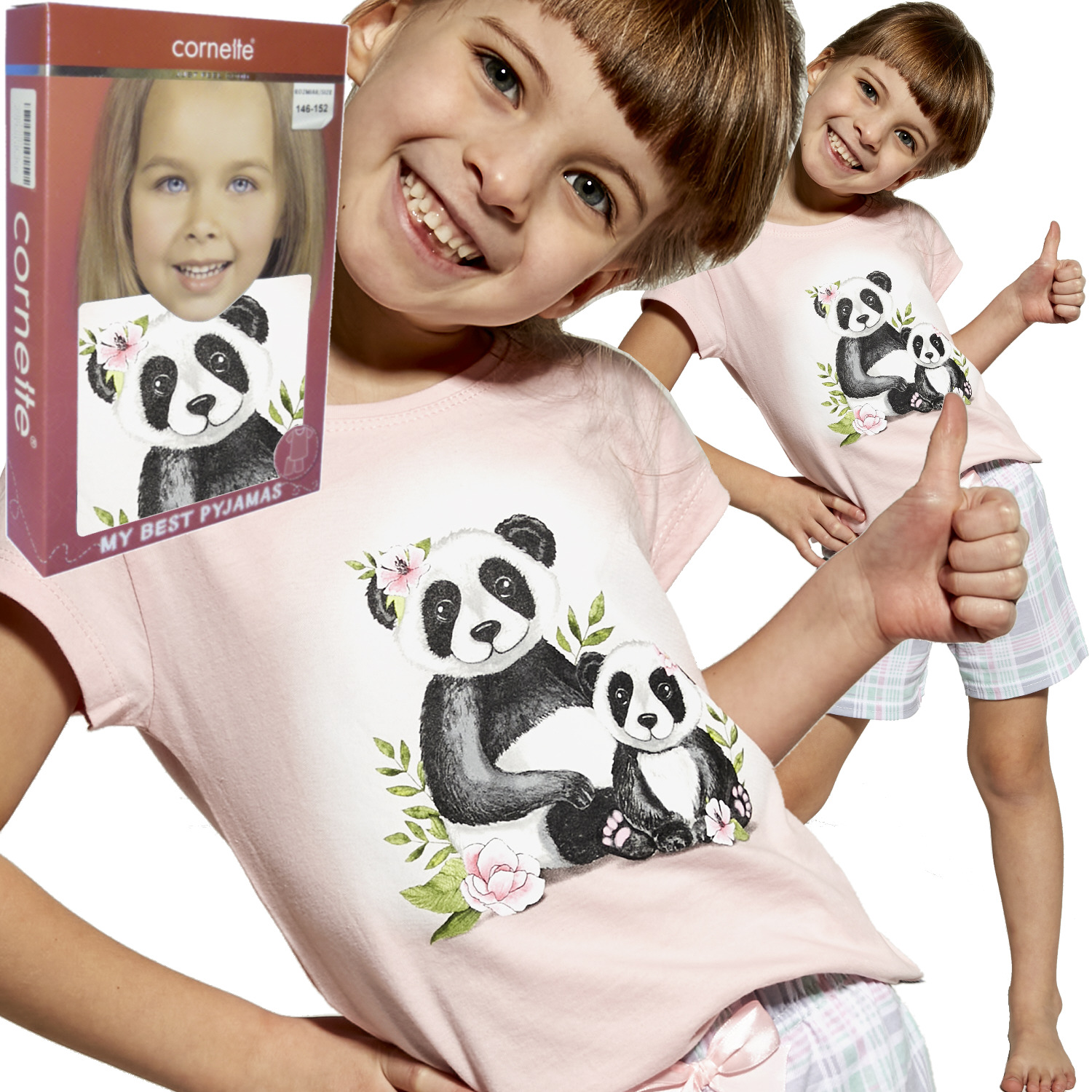 

Cornette piżama dziewczęca 787/92 Panda róż