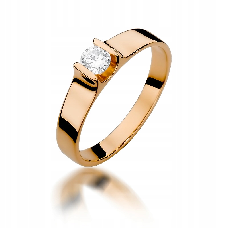 

Różowe Złoto Klasyczny Pierścionek Z Diamentem 585