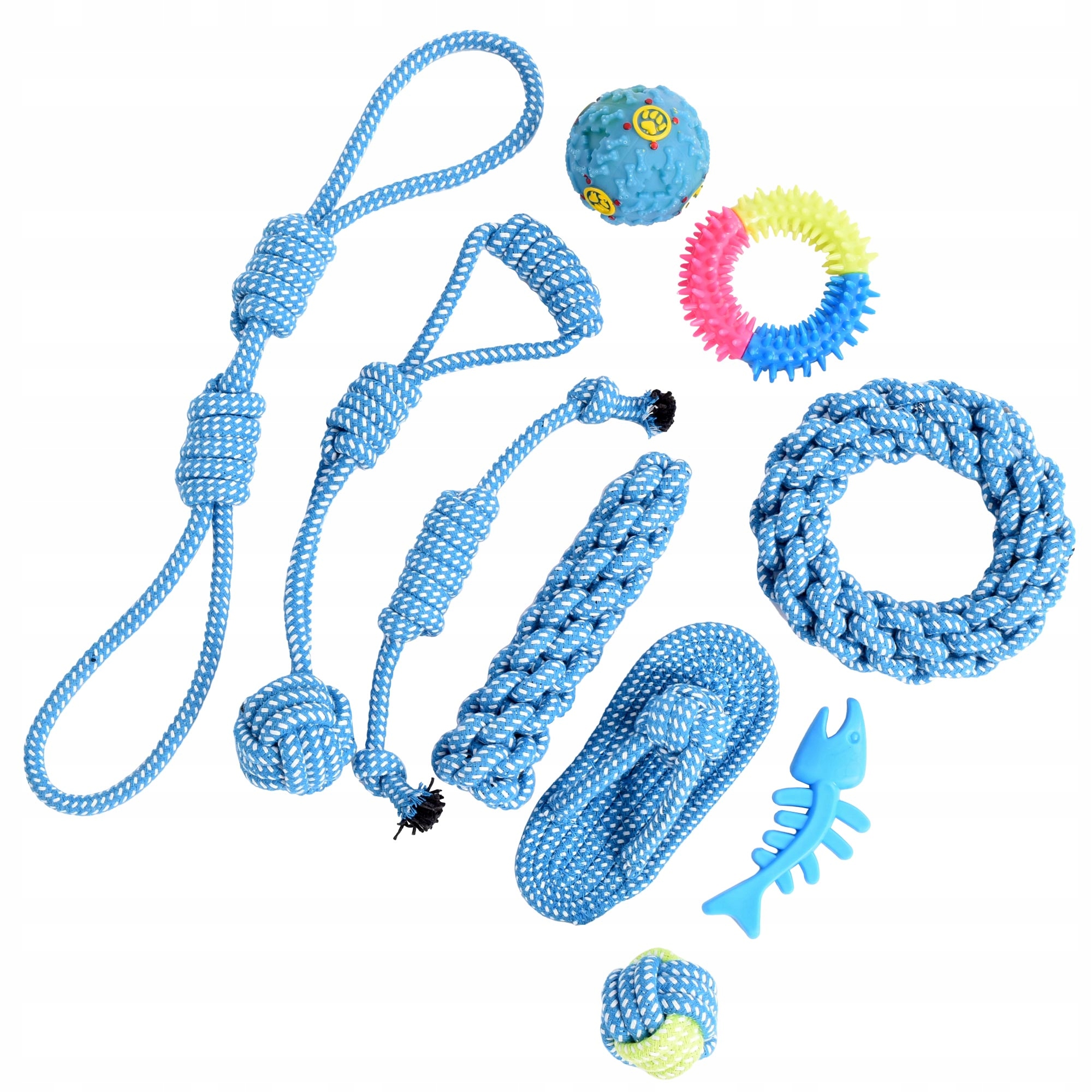 Levně Sada Hraček Pro Psa Přetahovadlo Šňůra Kousátko Míček Štěně Zábava Velká