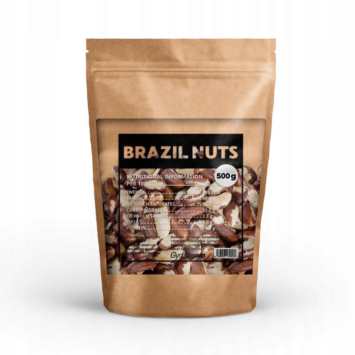 Brazilské Ořechy Celé Přírodní Zdravé Tuky Ořechy A Semínka GymBeam 500 g