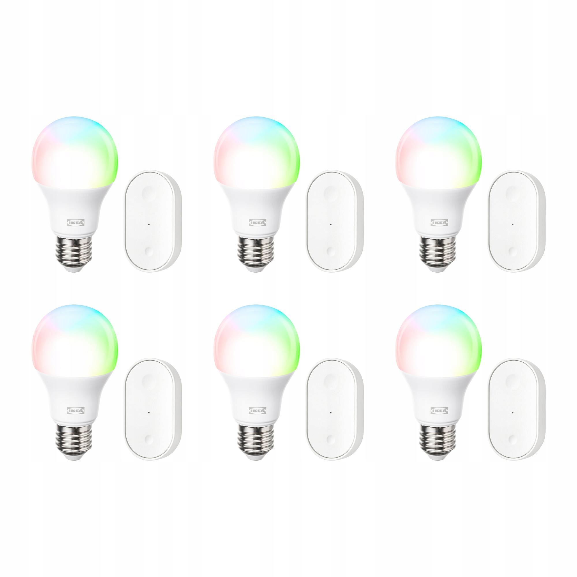 6 ks Smart Led žárovka E27 Rgbw Startovací Sada Kajplats