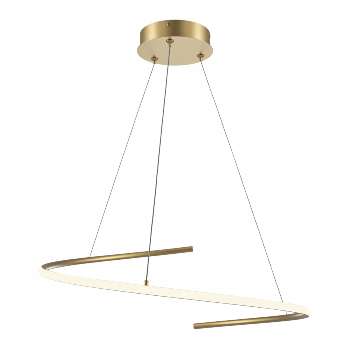 Maytoni Závesná lampa Curve Led 31W mosadzná, moderná 60 cm