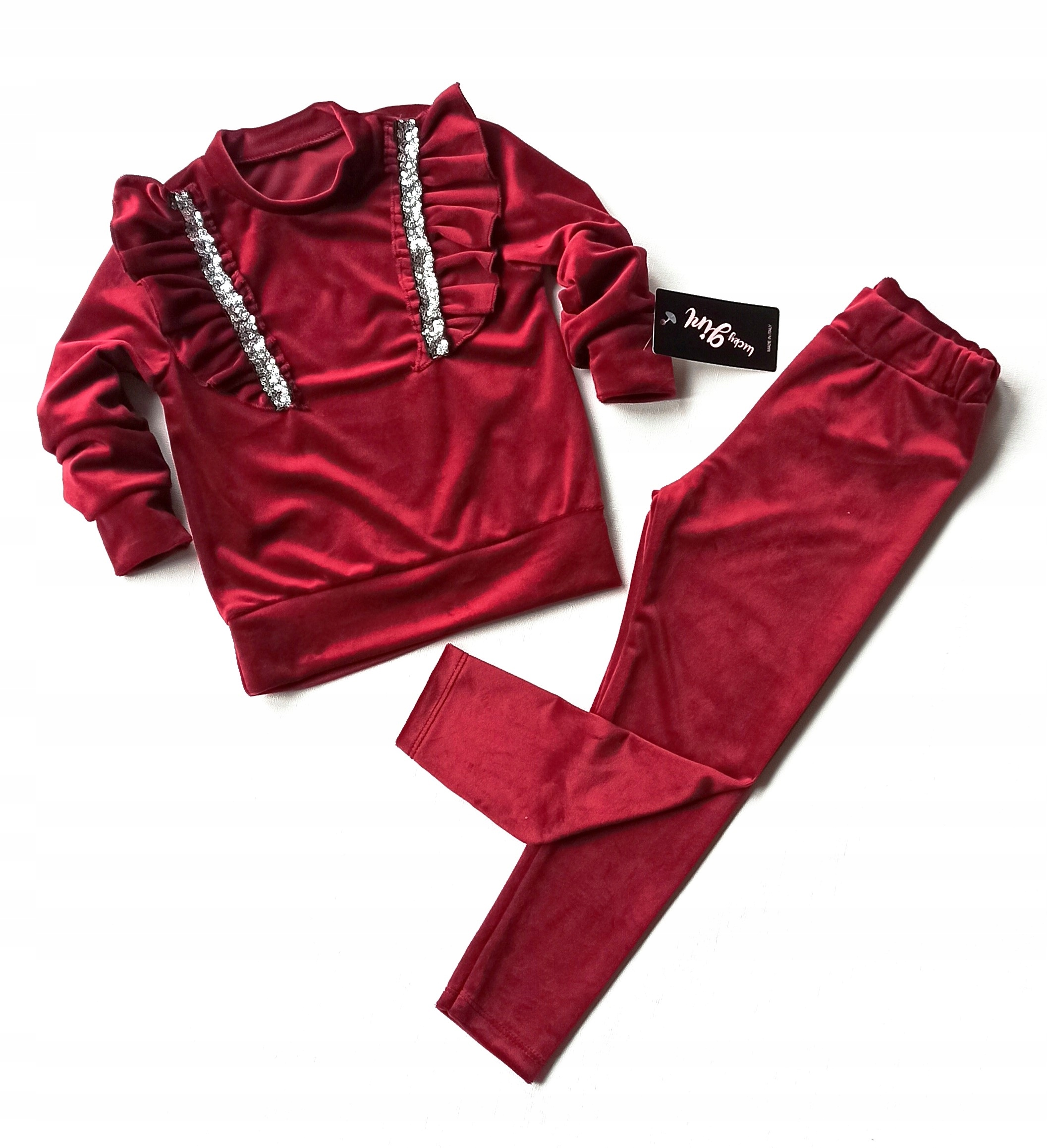 

Dres welurowy dla dziewczynki bordowy, rr.,98-104