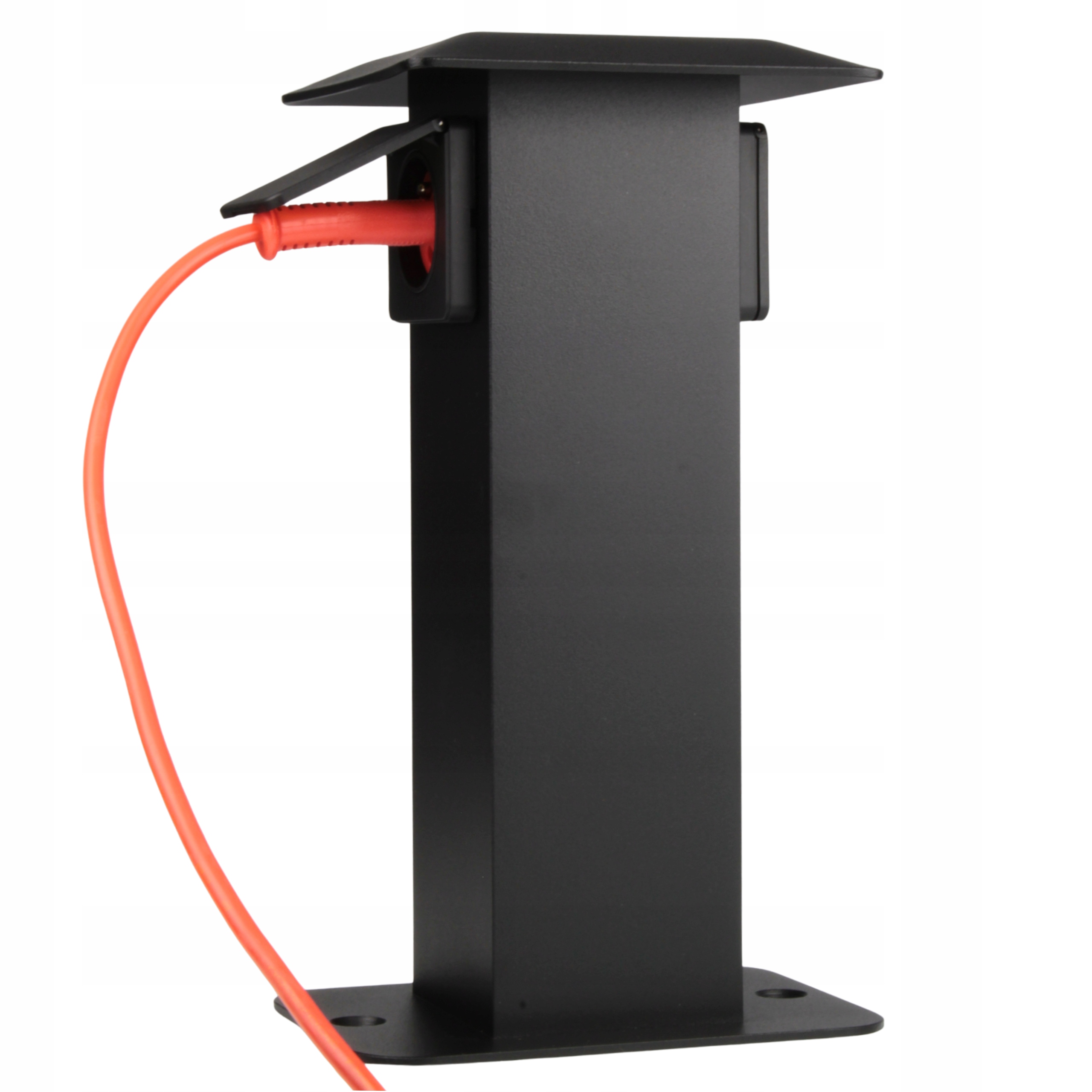 Elektryczny Słupek Ogrodowy z Dwoma Gniazdami Zasilający Czarny