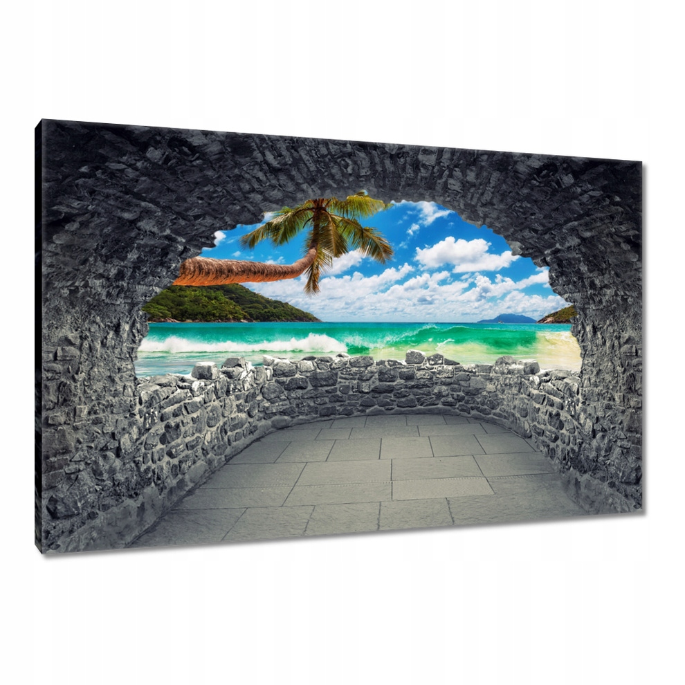 Obrazy 120x80 Rajská pláž s palmou