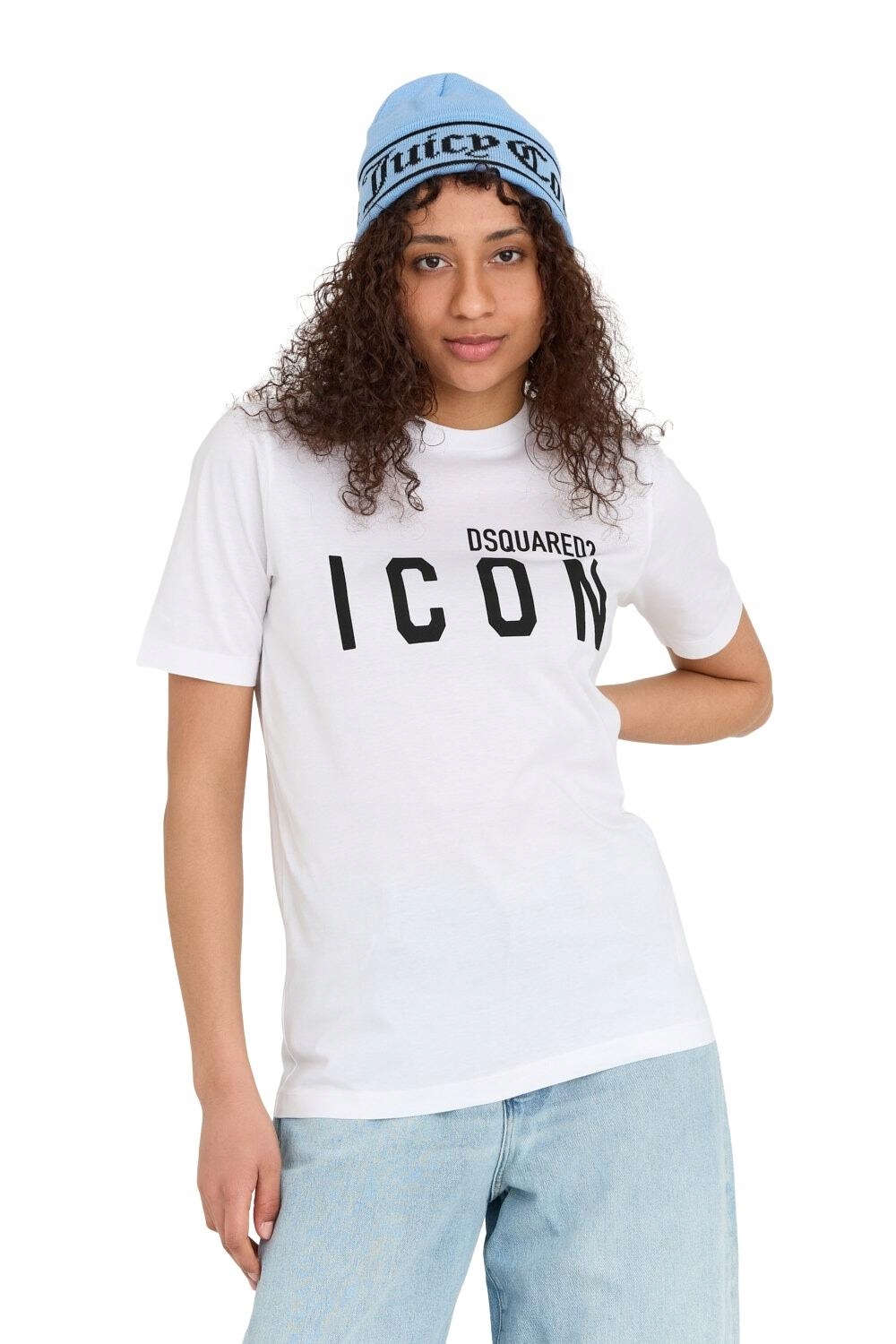 DSQUARED2 Bílé dámské tričko s logem Icon L