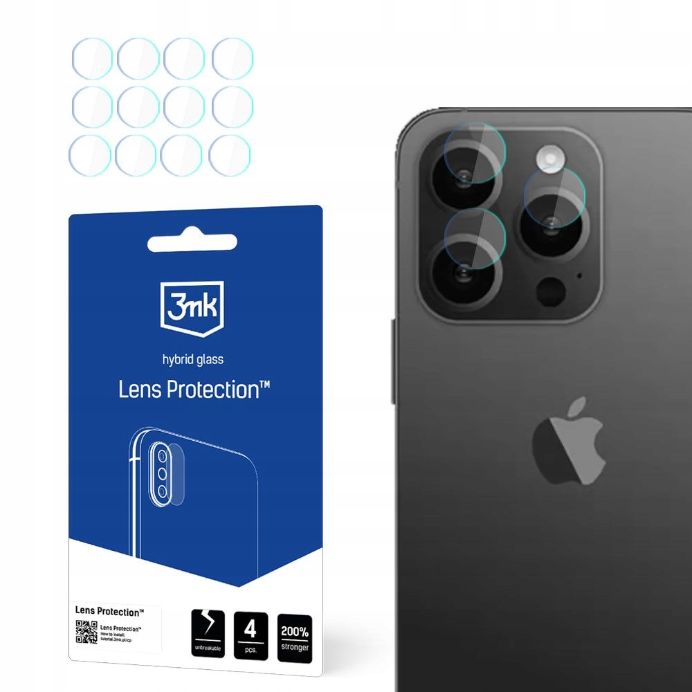 4x Szkło na obiektyw aparatu do iPhone 15 Pro 3mk Lens Protection