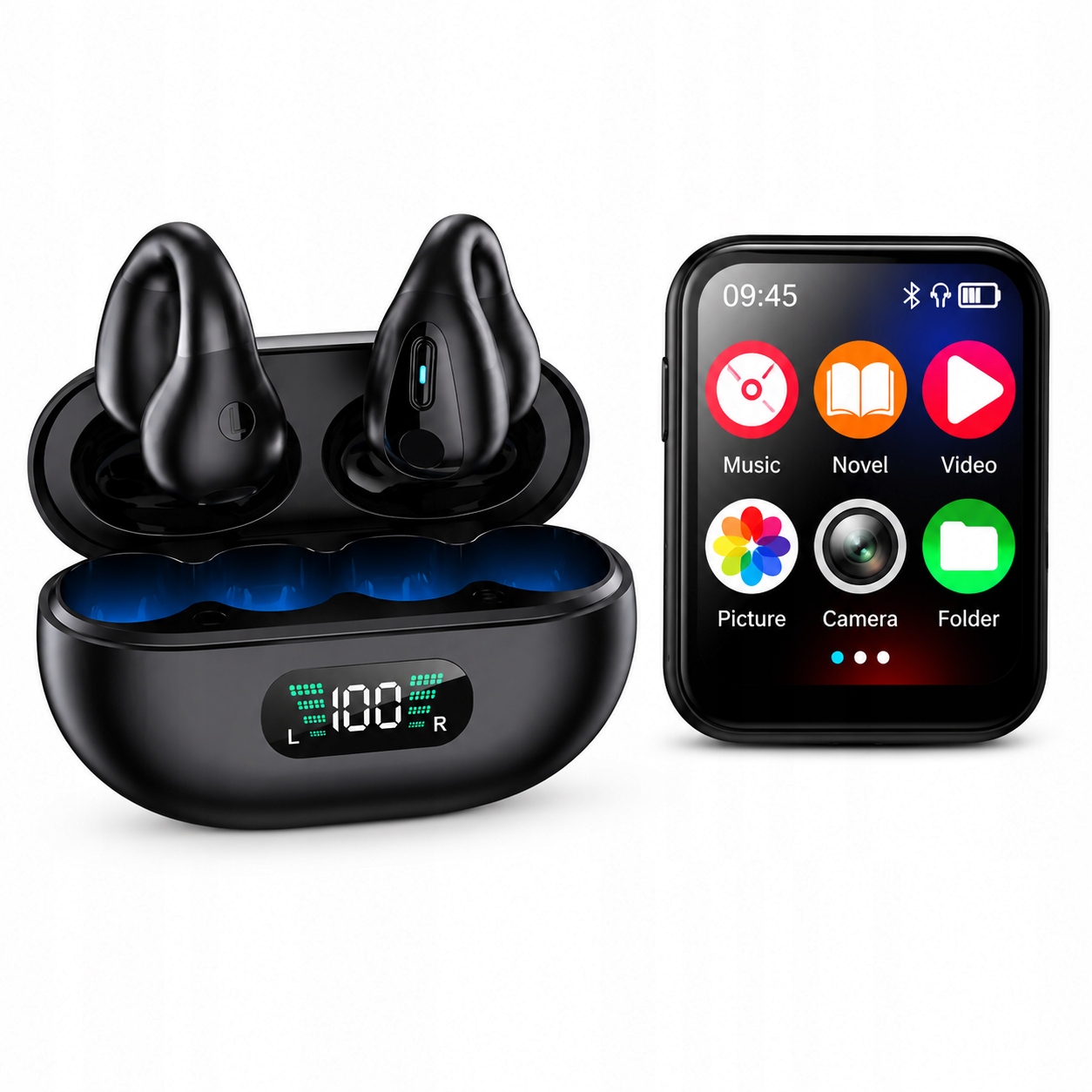 Multimediální sada MP3 8GB Bluetooth sportovní sluchátka Tws Powerbank