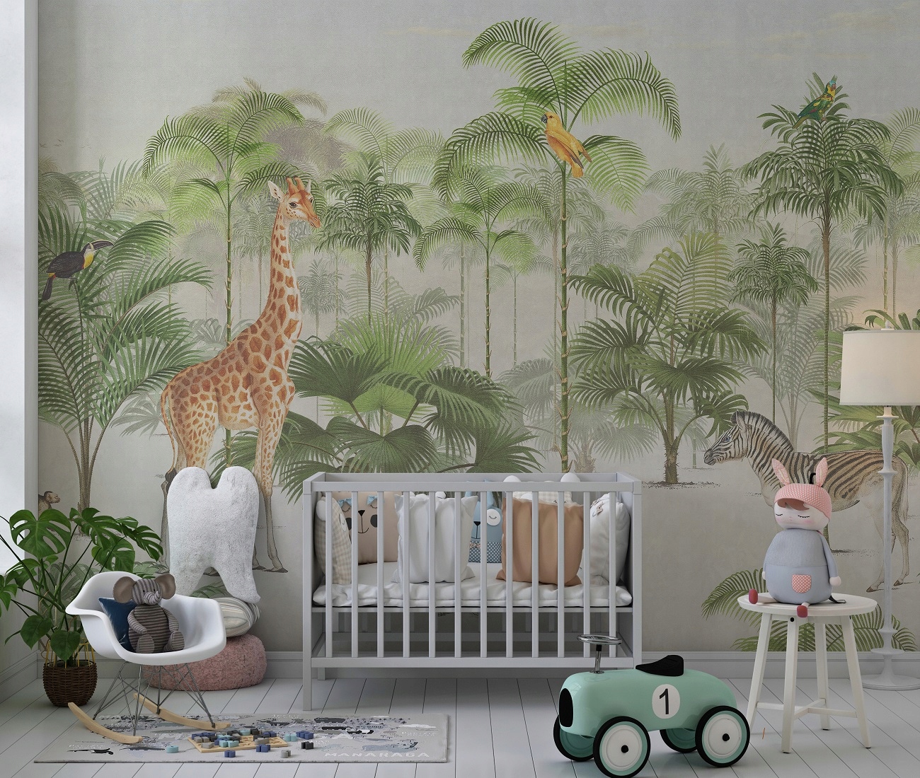 Fototapeta Žirafa v zeleném 300x250, flizelina 230 g