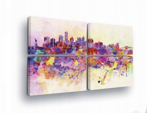 Obraz 120x80 Město akvarel moderní New York panorama abstrakce