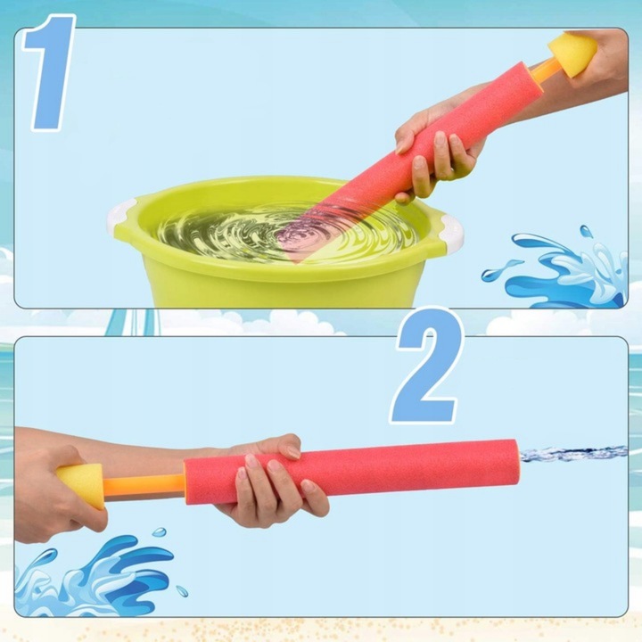 PISTOLET NA WODĘ 40CM SIKAWKA WODNA DLA DZIECI MIOTACZ WODNY POMPKA ZABAWKA Kod producenta KOLOROWA