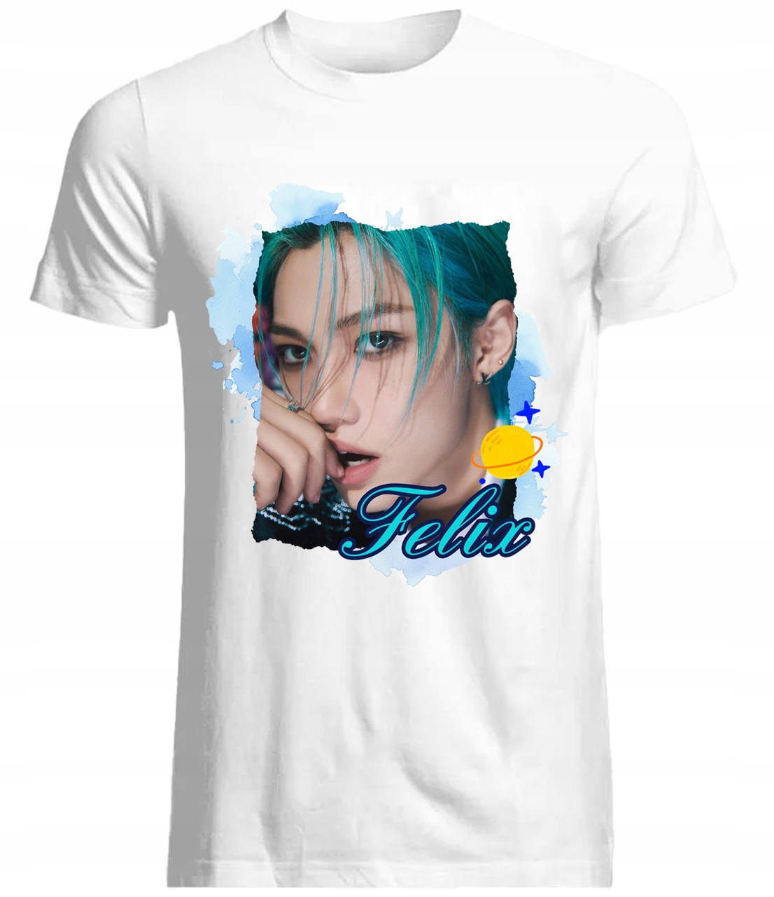 Koszulka K-pop Stray Kids Felix Bawełna 100% Biały Wysokiej Jakości Novinka XL