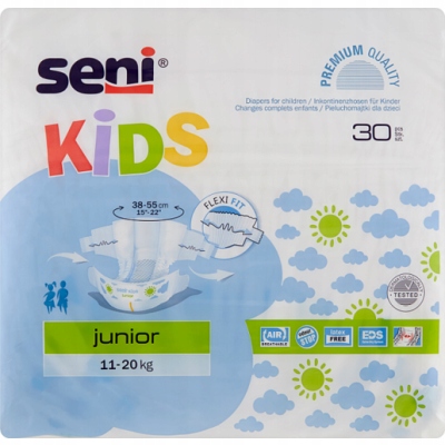 

Seni KIDS(12-25 kg)30szt Pieluchomajtki dla dzieci