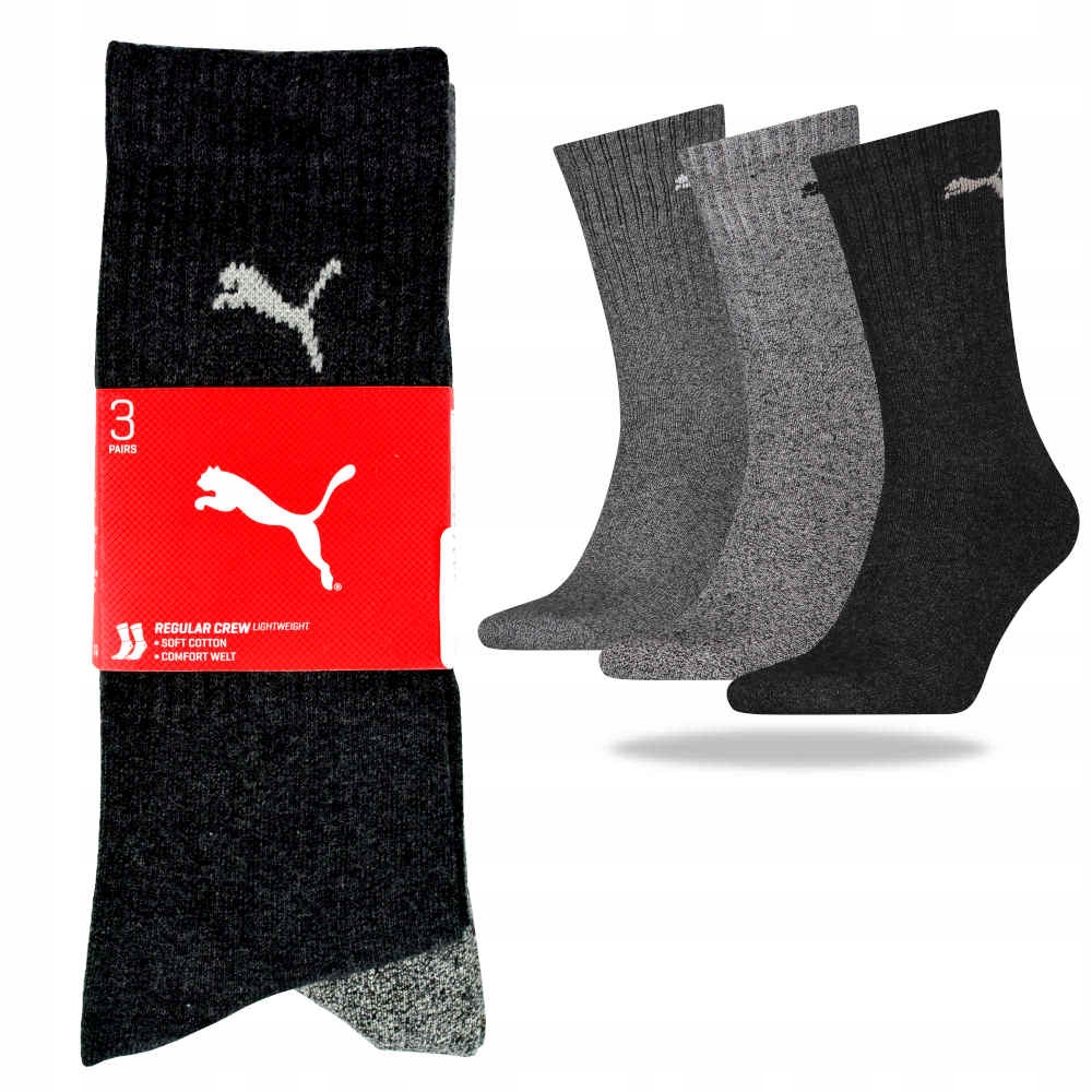 

Puma Skarpety Długie 3-p. Anthracite Lekkie 47/49