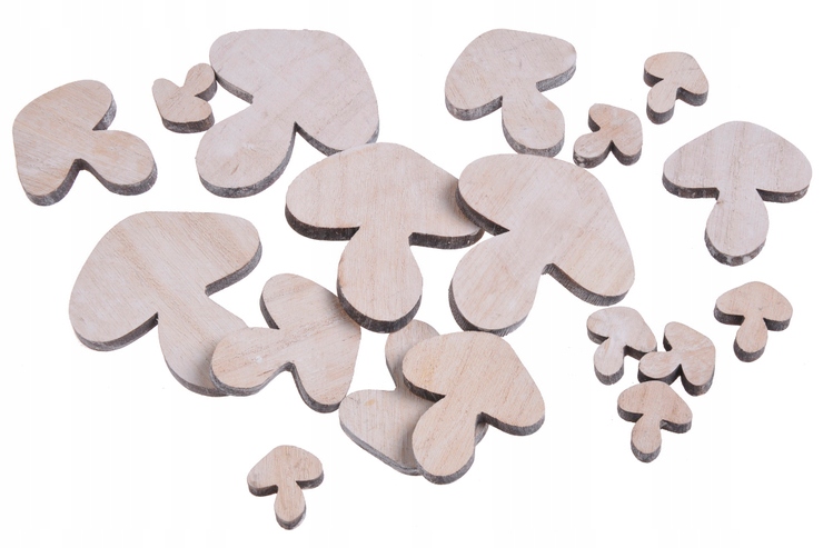 Drewniane wykrawanki - koniki na biegunach białe mix - 2,5cm - 7cm,  18szt    129CAN7827W — 5