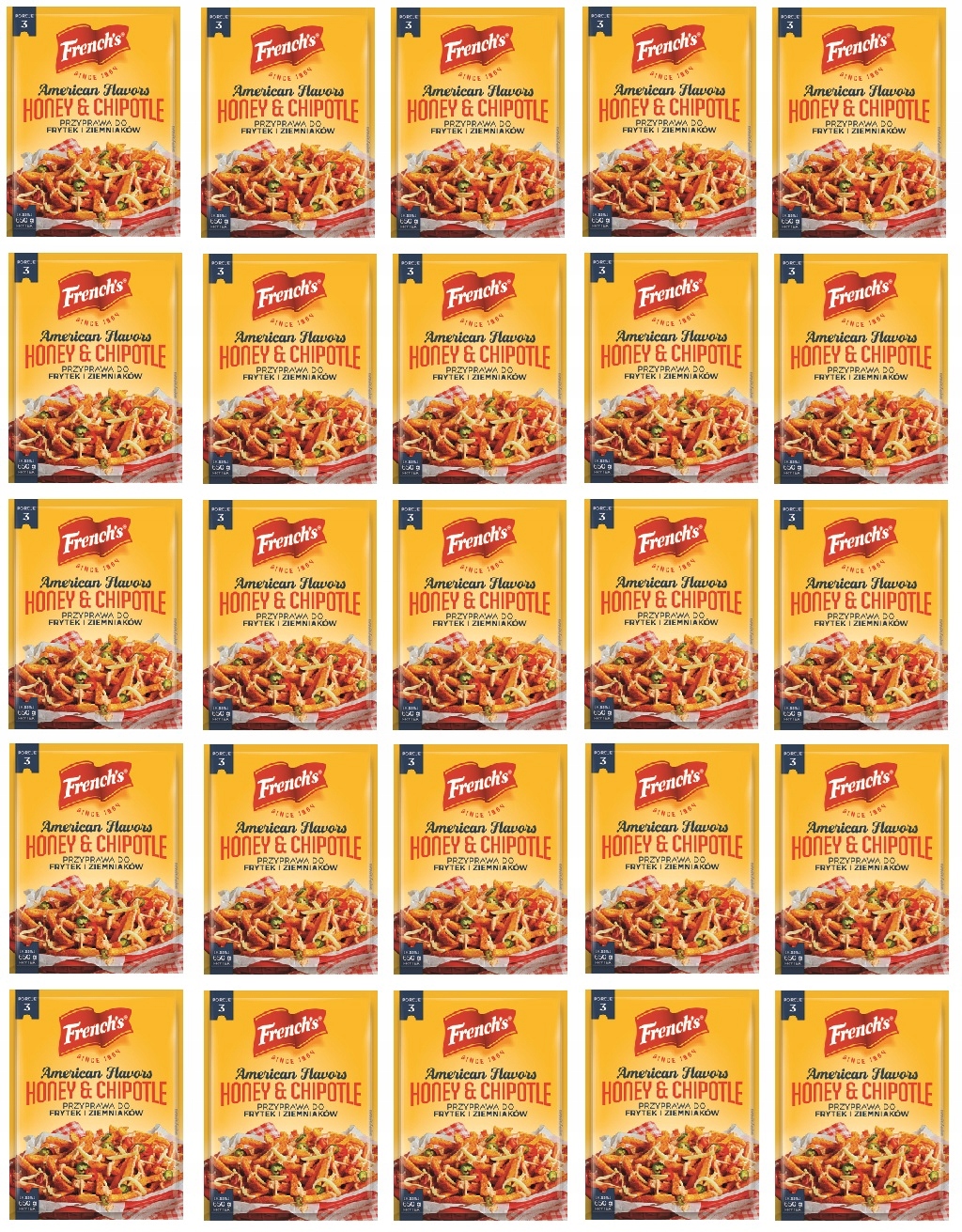 25x 15g French's Honey & Chipotle przyprawa do frytek ziemniaków Karton