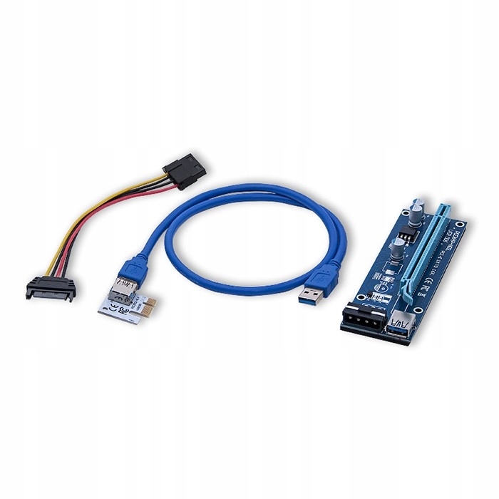 Riser PCI-E 1x-16x USB 3.0 Qoltec Brand Sata