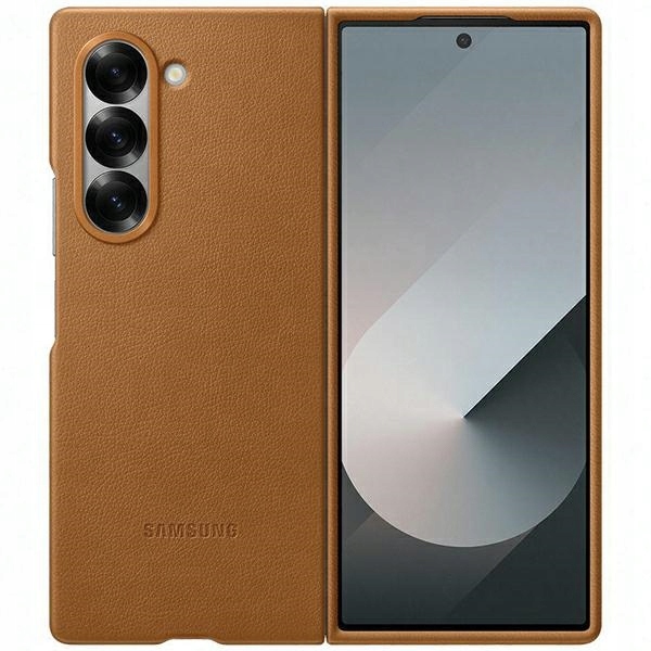 Pouzdro pro Samsung EF-VF956PAEGWW Z Fold6 hnědé/tan Eco-leather Case