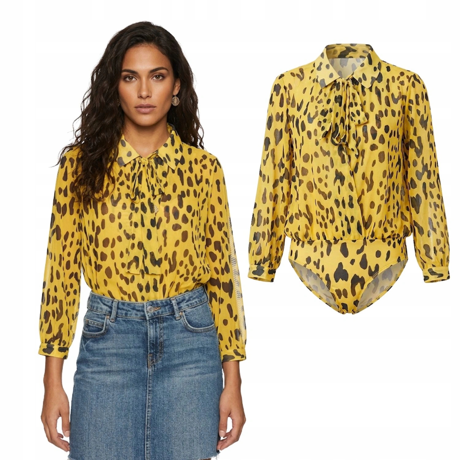 Dámské body Desigual Valentina košilová halenka panterka dlouhý rukáv vel. L