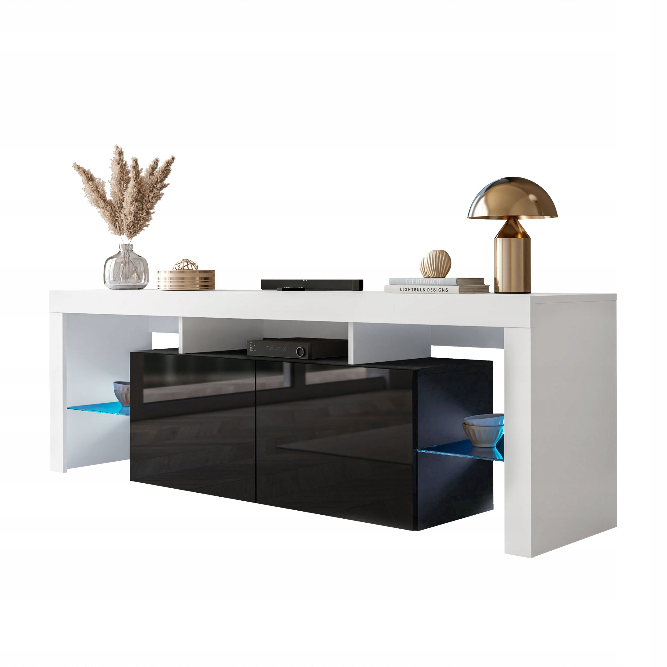 Szafka RTV COLGANTE PLUS czarny wysoki połysk